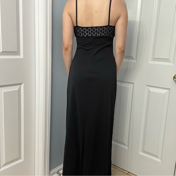 Vintage Dress 1990s Long Black Prom Gothic Formal Special Event Size Medium - Picture 2 of 7